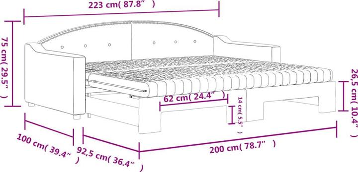 Produktbild vidaXL ausziehbares Tagesbett