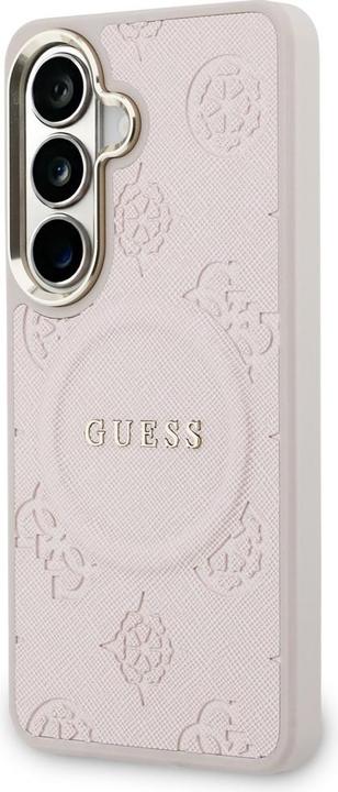 Actual product image Guess - Saffiano Peony Embossed Ring MagSafe (GUHMS26MPSAMSECP) - Samsung Galaxy S26 Plus - Pink (Samsung Galaxy S26)