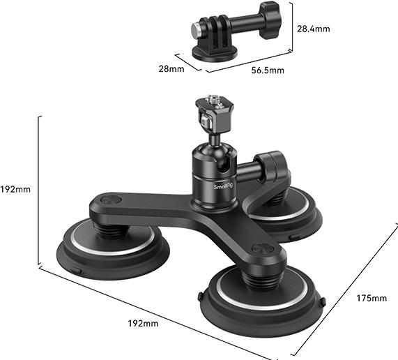Actual product image SmallRig Triple Magnetic Suction Cup Mounting Support Kit