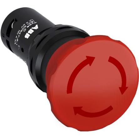 Thumbnail - ABB Not-Aus kompakt 40mm rot Pilz dreh, Taster + Schalter, Rot