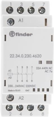 Image du produit Finder Contacteur modulaire 2NO/2NC 25A 230Vac/dc