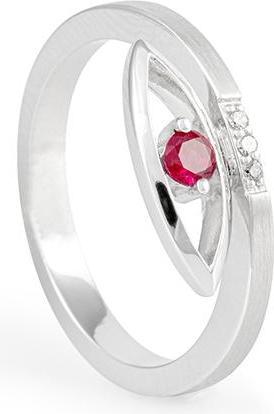 Image du produit Breuning BAGUE - E.RUBIN FONCÉ AA 14 (Exclusif)/Brill. 0,02 (61, Or 585/14 K)