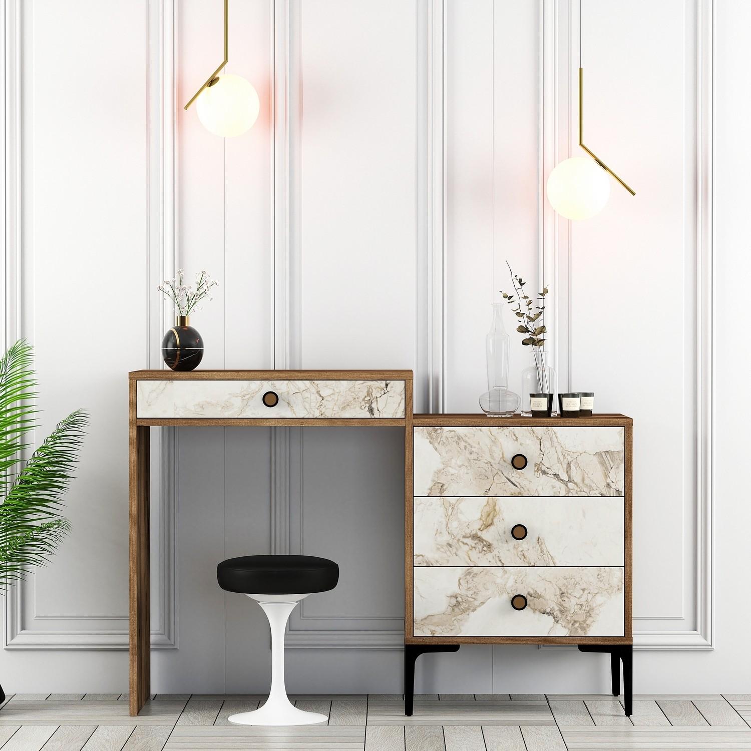 Thumbnail - Hanah Home, Schminktisch, Agathe (124 x 40 x 85 cm)