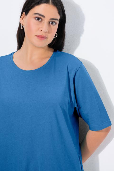 Actual product image Ulla Popken Basic Round Neck Short Sleeve Relaxed Fit Tee (68)