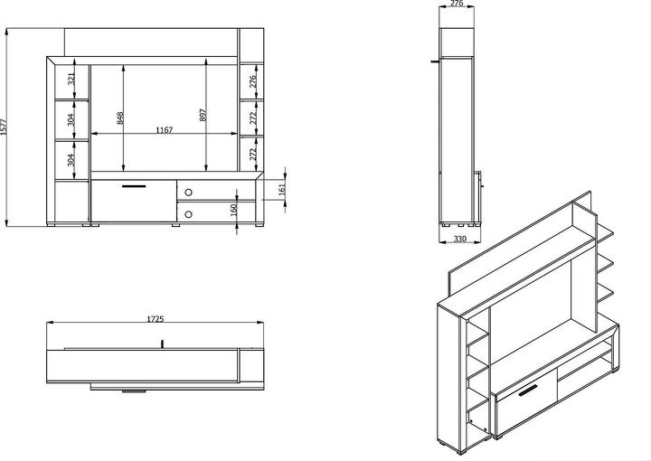 Image du produit Vente-unique Baltimore (172.50 x 33 x 157.50 cm)