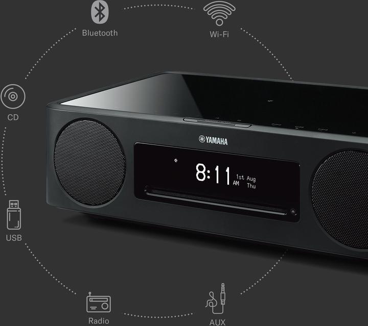 Produktbild Yamaha TSXN237D-WH (Bluetooth, WLAN, Airplay, Multiroom, CD Player, Spotify Connect, 2x 25 W)