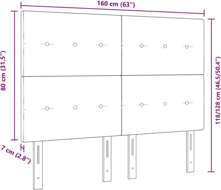 Produktbild vidaXL Polstertes Bett Kopfteil (160 x 7 x 128 cm)
