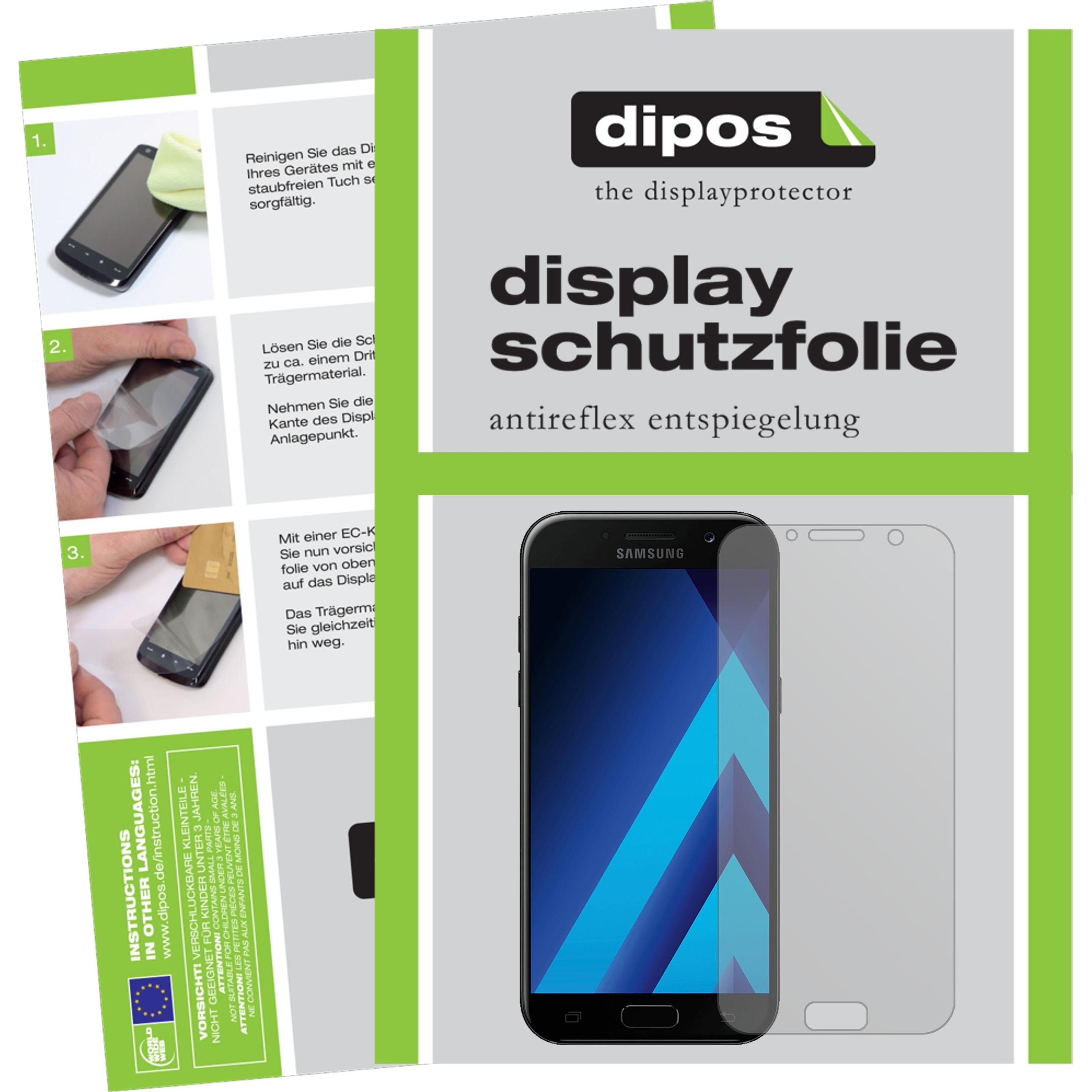 Dipos Displayschutzfolie Antireflex (2 Stück, Samsung Galaxy A5 (2017)), Smartphone Schutzfolie, Transparent
