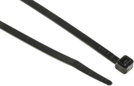 Produktbild RS PRO Cable Tie 250x4.8 Black Nylon 66 (Kunststoffkabelbinder, 250 mm, 100 Stk.)