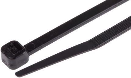 Actual product image RS PRO Cable Tie 292x3.6 Black heat stabilised (Plastic cable ties, 292 mm, 100 pcs.)