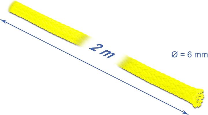 Actual product image Delock Braided hose stretchable 2 m x 6 mm yellow (Cable conduit, 200 cm)
