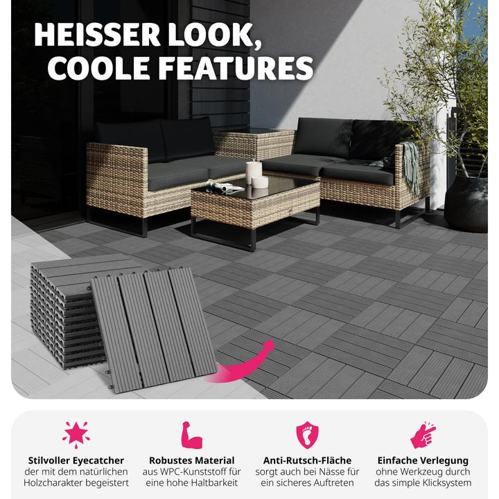 Immagine prodotto tectake Tegulas (11 x, 31 x 31 x 2 cm)