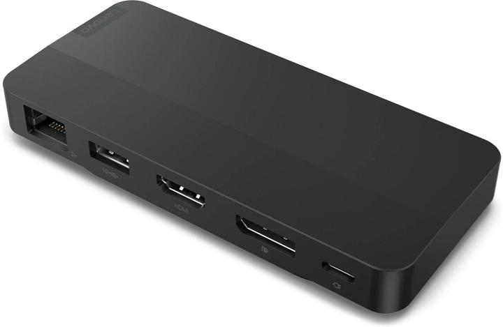 Actual product image Lenovo USB-C Dual Display Travel Dock (w/ adapter) (USB-C, 7 ports)