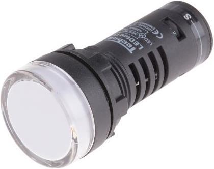 RS PRO LED Indicator 22mm blanc 24V Test Circ