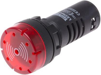Produktbild RS PRO LED Indicator With Sounder 22mm Red 12V