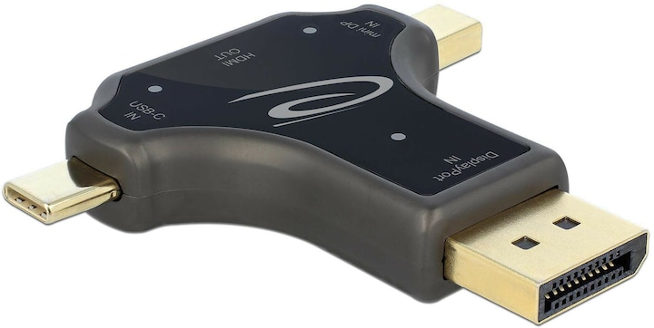 Produktbild Delock 3 in 1 Monitoradapter mit USB-C/DP/ mini DP Eingang auf HDMI Ausgang (HDMI, 15.70 cm)
