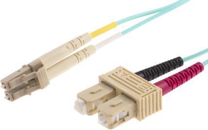 Actual product image RS PRO Patchcord Multimode LC - SC Aqua 3m (3 m)