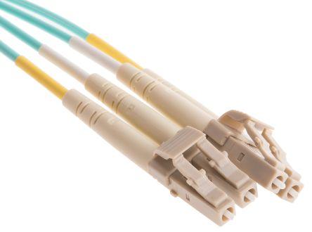 Actual product image RS PRO Patchcord Multi Duplex LC - LC Aqua 5m (0.33 m)