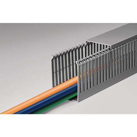 HellermannTyton, Kabelschutz + Kabelführung, Slotted trunking narrow W100 x H100mm (Kabelkanal, 2000 mm)