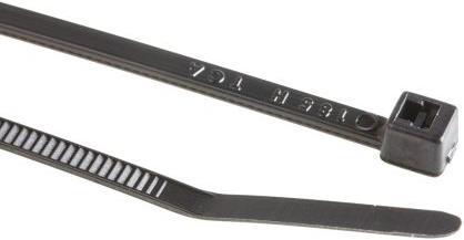 Actual product image HellermannTyton Cable tie black nylon 100x2.5mm TR18 (Plastic cable ties, 100 mm, 100 pcs.)