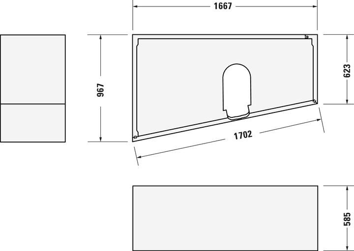 Actual product image Duravit Trapezoid bathtub No 1 1 back slope left white 1700x1000mm (210 l, 170 cm, 100 cm)