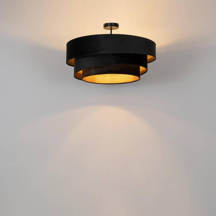 Produktbild Lindby Jusari Deckenlampe aus Textil, schwarz (E27)