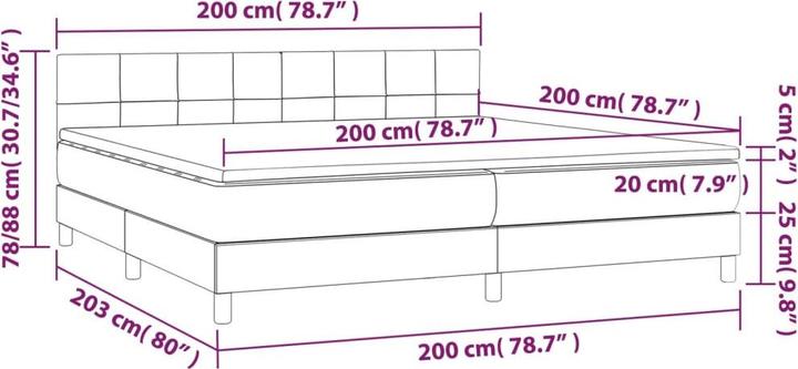Produktbild vidaXL Boxspringbett (200 x 200 cm)