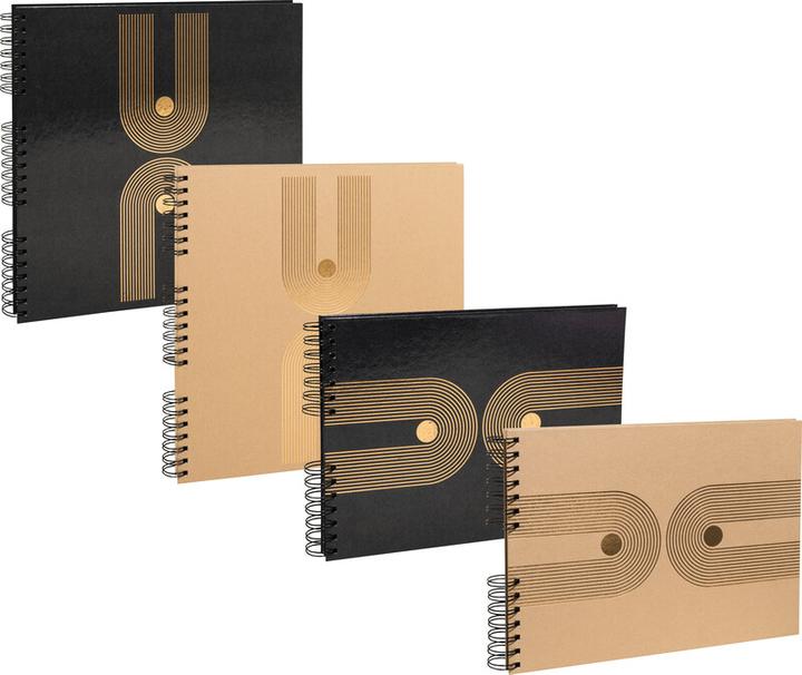 Actual product image Exacompta Fotoalbum mit Spiralbindung, 60 Seiten schwarz, 32x32 cm, Graphik (32 x 32 cm)