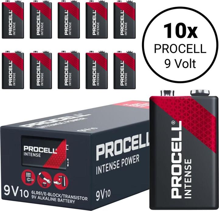 Produktbild Duracell Procell Intense Power (10 Stk., 9V Block, 673 mAh)