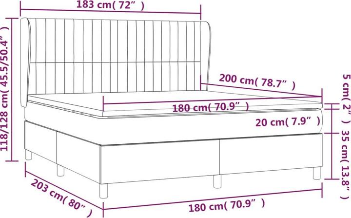 Produktbild vidaXL Boxspringbett (180 x 200 cm)