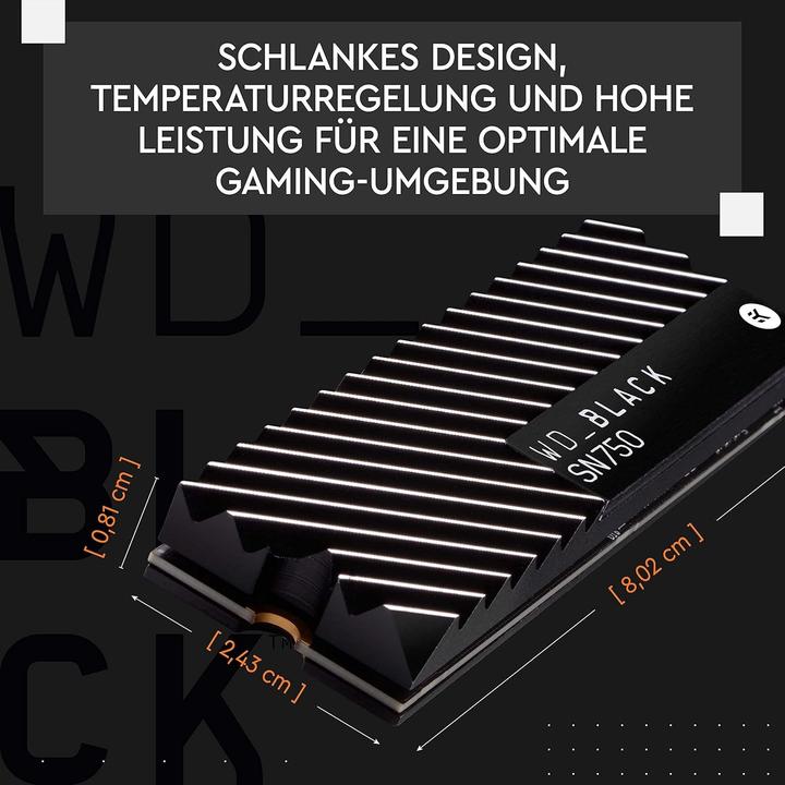 Actual product image WD Black SN750 Gaming - with heatsink (500 GB, M.2 2280)