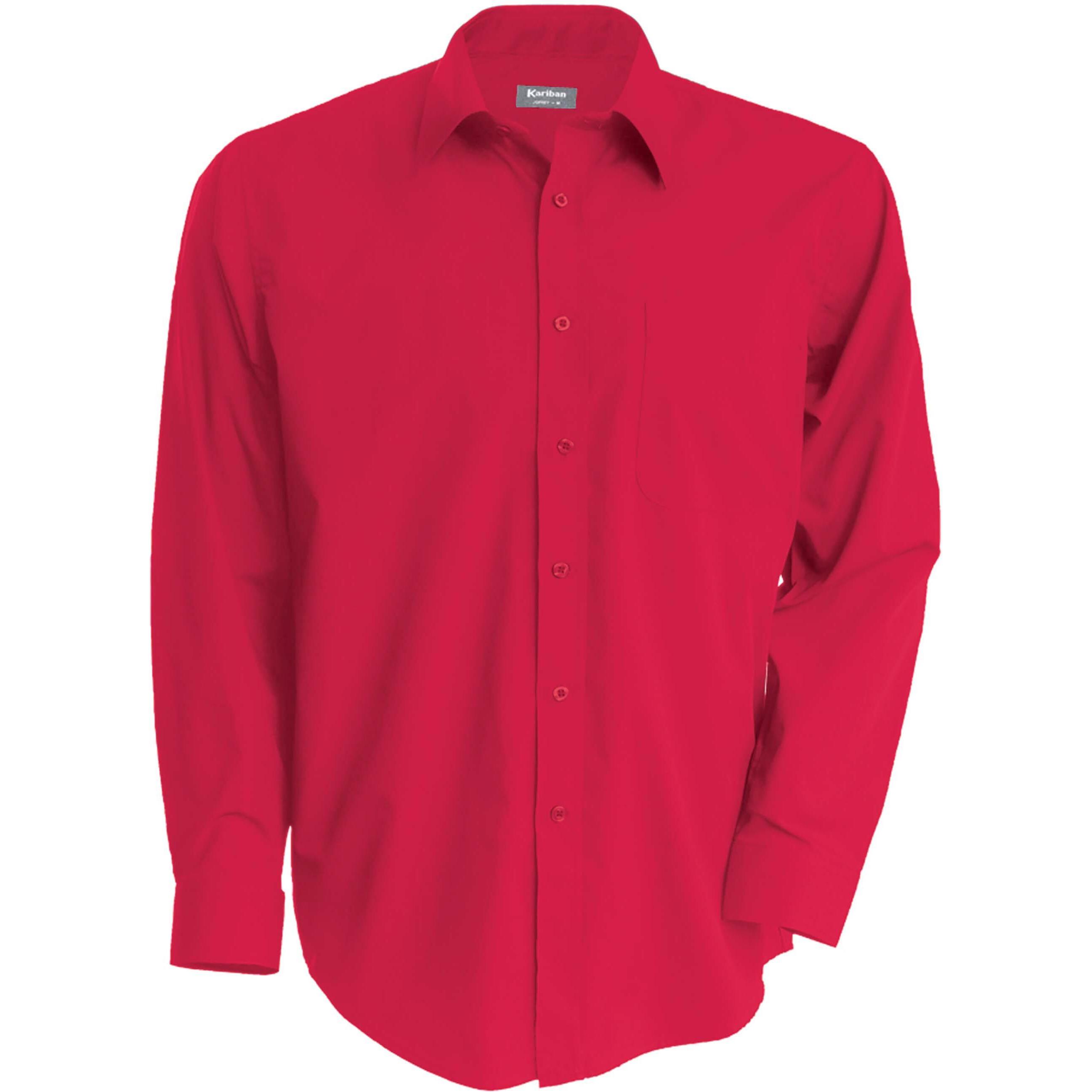 Thumbnail - Kariban, Herren, Hemd, Jofrey, Rot, (4XL)