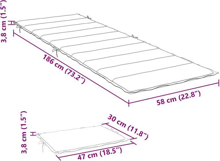 Produktbild vidaXL Sonnenliege mit Tisch (184 cm)