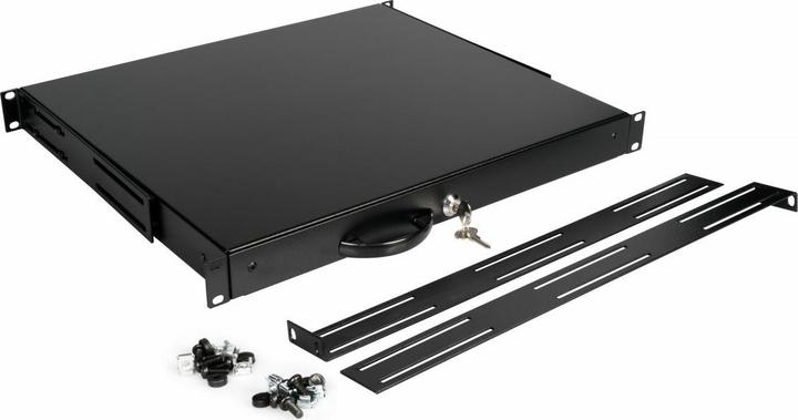Actual product image equip Drawer for server cabinets 1U, lockable black