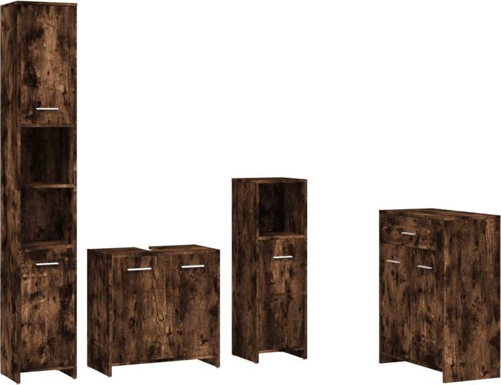 Image du produit vidaXL Badmöbel Set Badezimmermöbel Badezimmerschrank 4 tlg. Räuchereiche