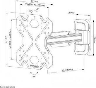 Produktbild Neomounts Wandhalterung WL40S-840BL12 Schwarz (Wand, 40 kg, 32" - 55")