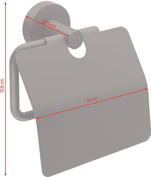 Produktbild tesa MOON BLACK Toilettenpapierhalter mit Deckel inkl. Klebelösung ohne Bohren