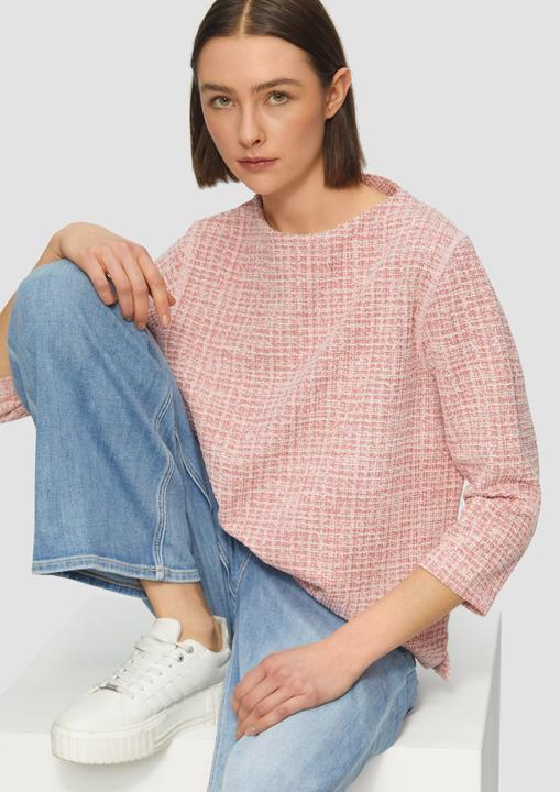 Actual product image S.Oliver Sweatshirt Bouclé-Sweatshirt im Boxy-Fit mit kleinem Stehkragen (40)