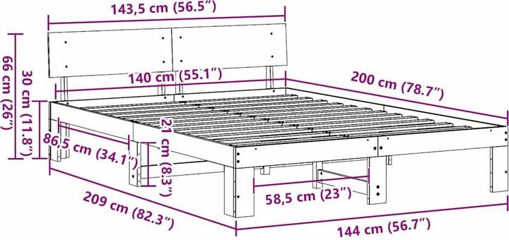 Image du produit vidaXL Moderner Bettrahmen (140 x 200 cm)