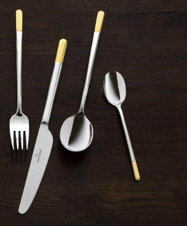 Produktbild Villeroy & Boch Tafelbesteck 70tlg. Ella teilvergoldet (70 Stk., Besteck Set)