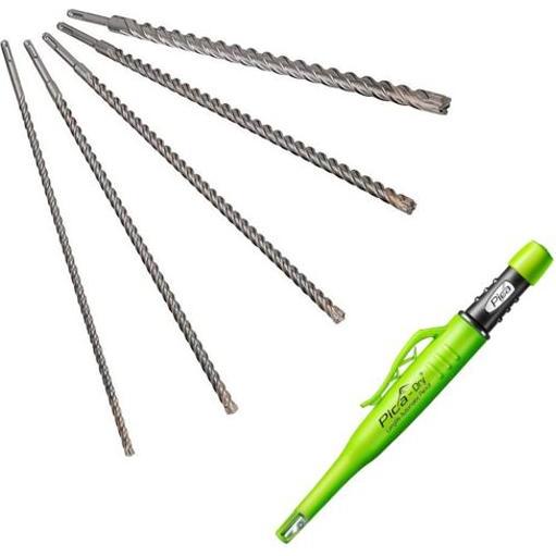 Alpen, Bohrereinsatz, Set: 5 Stk. SDS+ Stahlbetonbohrer, FORCE X + Druckbleistift 3030 (10 - 20 Millimeter)