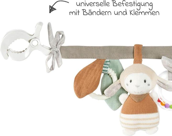 Produktbild Fehn Kinderwagenketten Kinderwagenkette mit Rassel & Quietsche - Esel & Schaf