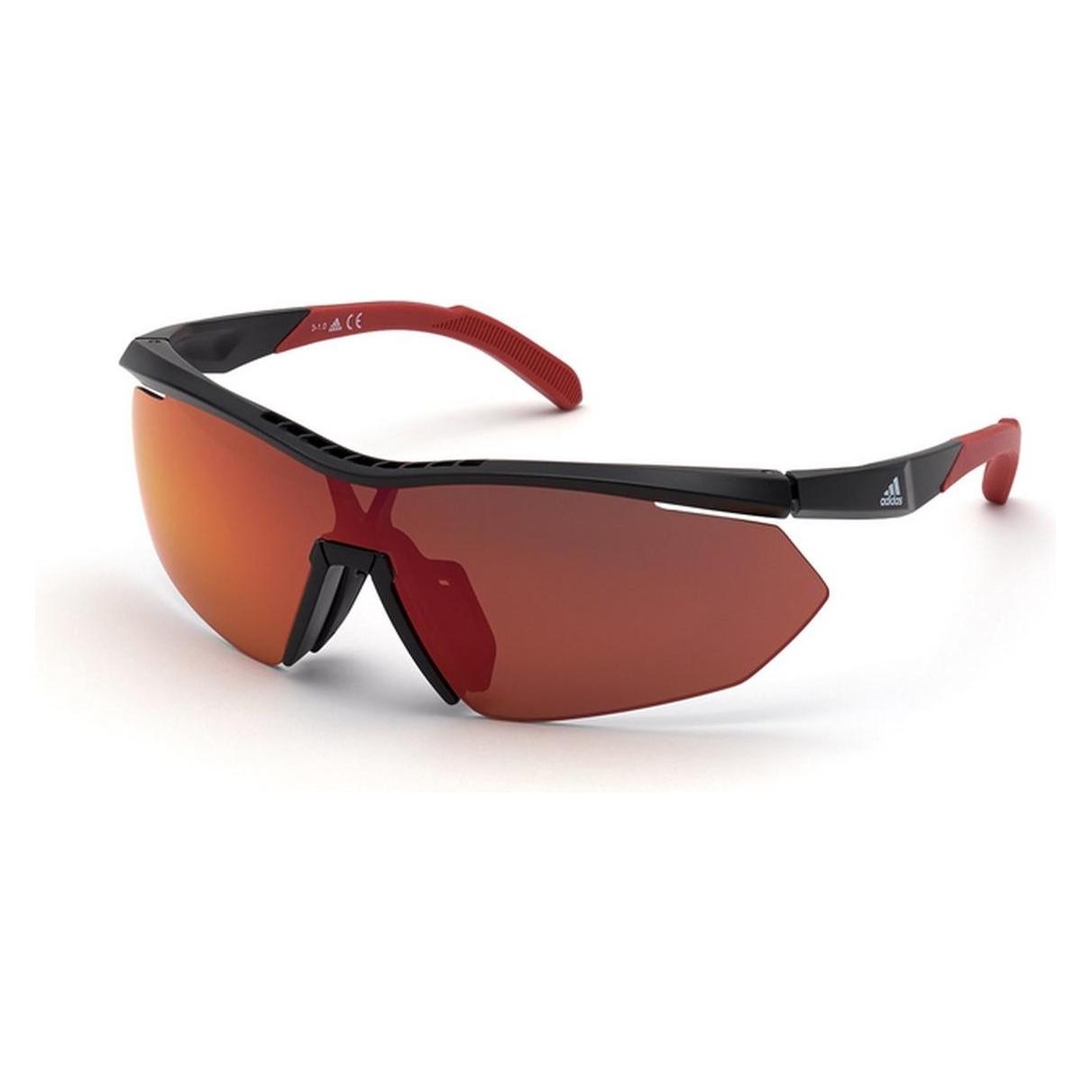Adidas, Vrouwen, Sportbrillen, Damesspiegel SP0016 Cat. 3 + Lens Cat. 1 (Glanzend Zwart, Roviex Rode Spiegel), Zwart