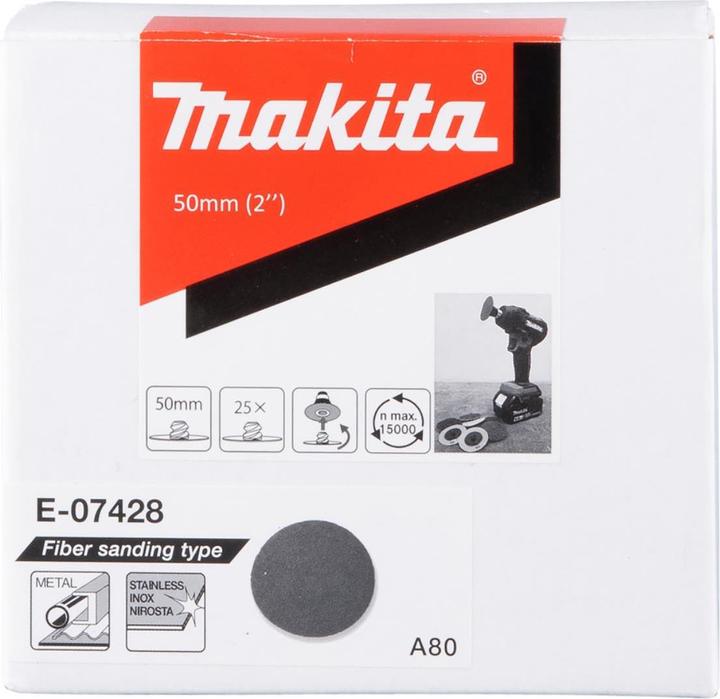 Actual product image Makita E-07428 Fiber grinding wheel 50mm, A80, 25pcs / set. (A80)