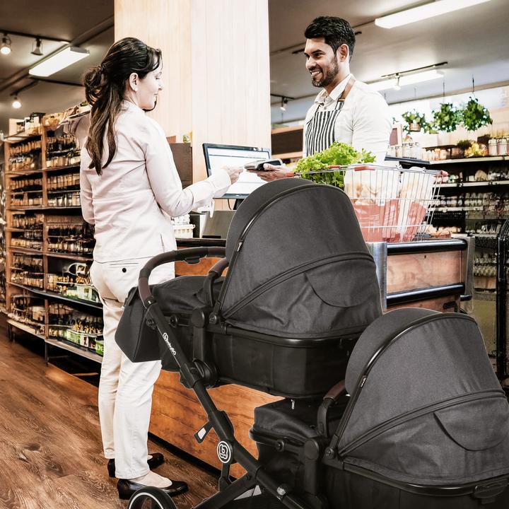 Produktbild BabyGo Geschwisterwagen Twinner Grey