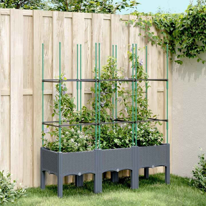 Image du produit vidaXL Bac à plantes avec treillis PP