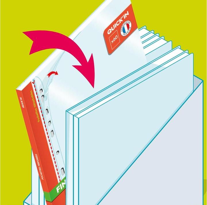 Actual product image Oxford 60 brochure pockets Quick'In crystal clear glossy (A4, 1 x)