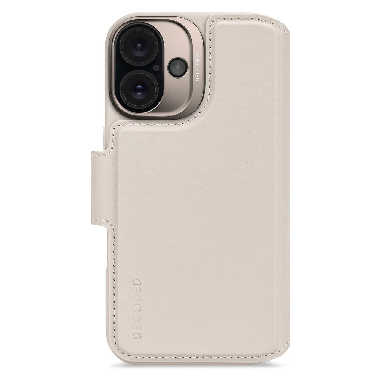 Decoded Leather Detachable Wallet MagSafe Case With Wallet For IPhone 16 - Pink (Apple IPhone 16), Smartphone Hülle, Beige
