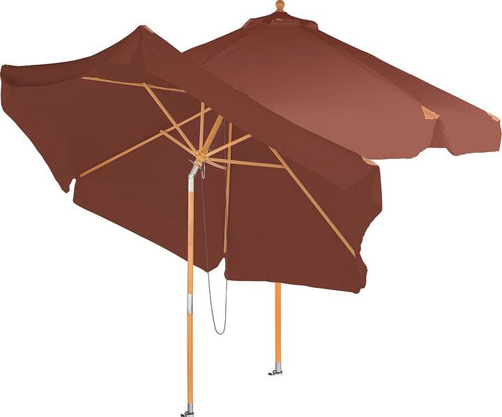 Produktbild Royal Gardineer 2er-Set neigbare Sonnenschirme mit Holzgestell (2.84 m)