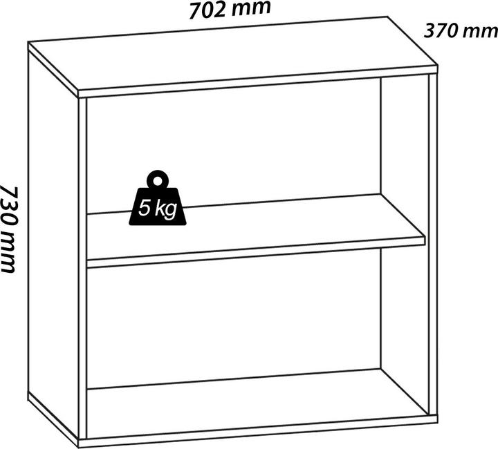 Actual product image VCM Wood office cabinet filing rack Lona 2 compartments (70 x 40 x 74 cm)